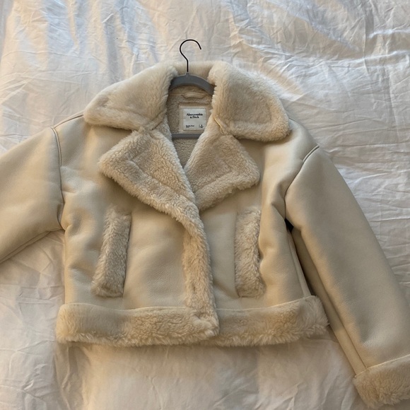 Abercrombie & Fitch Jackets & Blazers - Abercrombie Sherpa-Lined Vegan Leather Coat
